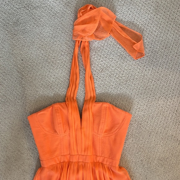 BCBGMaxAzria Orange Halter Prom Dress - Picture 4 of 14